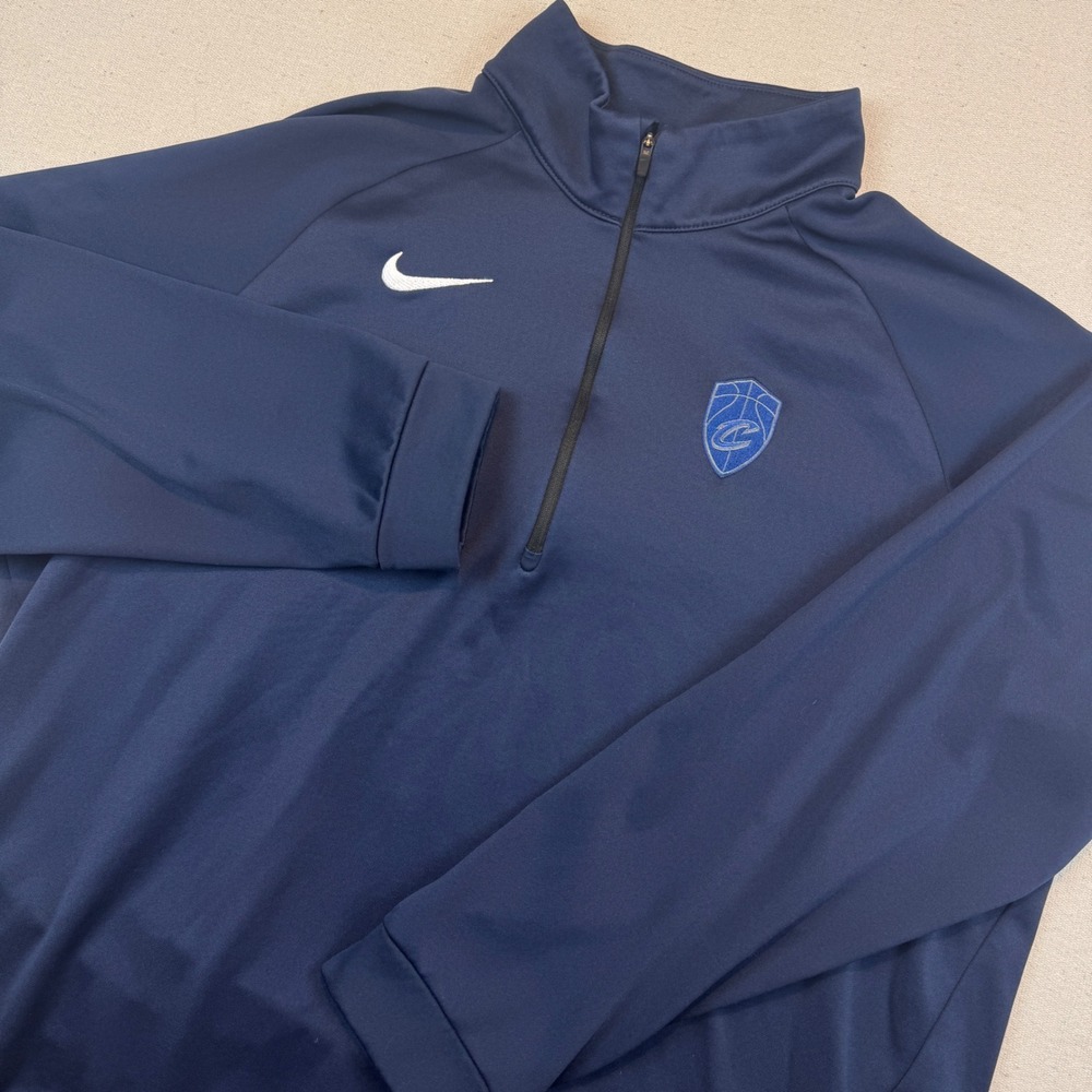 Nike XL Pullover Mens Navy Blue Dri-FIT Quarter-Zip Basketball Training Top